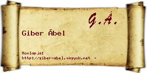 Giber Ábel névjegykártya